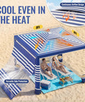 8 X 8 Ft Pop Up Beach Canopy Tent For 6 To 8 People With UPF 50 Plus Sun Protection Sidewall Wind Resistant Frame on beach