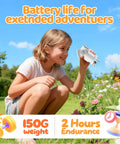 Kids Microscope With 1600X Magnification And Totally Rad 2 Inch Screen Slides Kit Included Kid Friendly Educational Science Toy For Toddlers And Students Aged 3 To 14 Ideal Christmas Or Birthday Gift, child using white handheld microscope outdoors