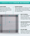 12 By 12 Inch Shower Niche In Brushed Nickel Stainless Steel, Built To Last And Ready For Inwall Shelf Installation, Leak Proof, Lightweight, Rust Free Bathroom Organizer For Wet Showers with elegant design and high-end materials description.
