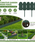 Decorative Green Garden Border Edging Kit For DIY Yards 8 Piece Flexible Polypropylene Lawn Fence Panels 10 Ft Total Length