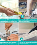 Steps for installing 48x118 Inch Window Screen Mesh Replacement Fiberglass Porch Screen For House Windows And Patio Doors