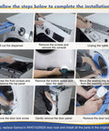 Top Notch Washer Door Lock Replacement Fits Whirlpool Maytag GE Appliances WH01X29528 AP6985313 installation steps with tools and washer parts.