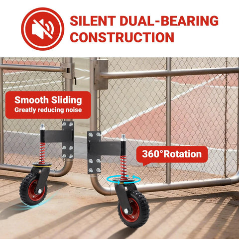6 Inch Heavy Duty Gate Wheel With 500 Lbs Capacity For Metal Tube And Wooden Gates 360 Degree Swivel Spring Loaded