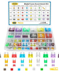 Keep Your Daily Driver Running Smooth With This Nifty 408 Piece Standard Mini And Micro2 Blade Fuse Assortment Kit Featuring Slick Color Coded Replacement Fuses For Fast Fixes On Cars Trucks Rvs And Boats With Puller - colorful fuses in organized kit.