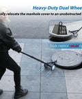 Heavy Duty Manhole Cover Hook With Double Wheels For Easy One Person Lifting Of Storm Drains Sewer Lids Septic Tanks And Steel Covers