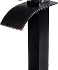 Eclipse Sleek Waterfall Vessel Faucet in Oil Rubbed Bronze Single Lever Control Solid Brass Construction with High Pressure Ceramic Cartridge