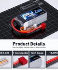 3S 2200mAh Shorty LiPo Battery 11.1V 50C with T Connector for RC Cars, Trucks, Boats, Drones, Planes, Quadcopters, Helicopters