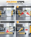 Heavy Duty Folding Welding Table With 1200 Lb Load Capacity And Adjustable Height Setup For Real Shop Projects Built Like A Tank Steel Work Bench Surface folding steps tutorial in four images.