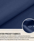 Close-up of waterproof navy blue fabric for Outdoor Adirondack Chair Cushion Set With Thick High Back Tufted Design Weatherproof And Waterproof Anti Slip Lounge Pads For Patio Garden Or Balcony 44x19x4 Inches Easy Care Fade Resistant.