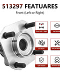 Front Wheel Bearing And Hub Assembly Pair For 2007 2012 Nissan Sentra 2.0L Direct Fit OEM Grade Hub And Bearing Kit close-up