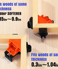 90 Degree Woodworking Corner Clamps Set Of 4 Pro Right Angle Clamp Kit for carpentry projects, showing two clamps in use