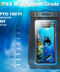 4 Pack Floating Waterproof Phone Pouches With Triangular Buoyancy Design Large Floatable Dry Bag Case With Lanyard underwater test