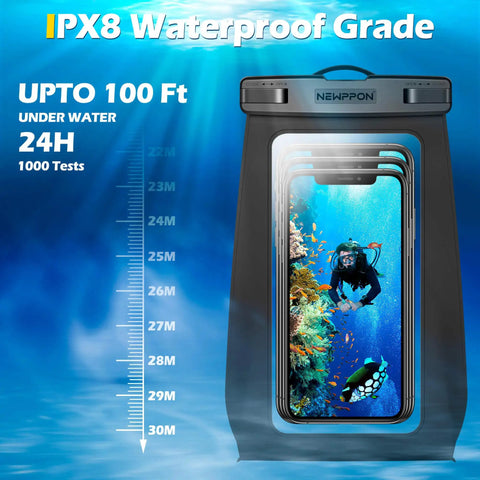 4 Pack Floating Waterproof Phone Pouches With Triangular Buoyancy Design Large Floatable Dry Bag Case With Lanyard underwater test