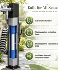 Built Like A Tank Frost Proof Yard Hydrant And Outdoor Faucet With Sprinkler Head Heavy Duty Galvanized Garden Water Column close-up view showing galvanized surface and pipe features.