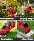 Cordless Hedge Trimmer 2 In 1 Bush Cutter With Grass Shears Electric Trimmer 2200 RPM Garden Tool Battery Not Included in use
