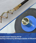 Heavy Duty Drain Cleaning Rods 9 Meters Long With Ten Flexible Interlocking Tubes Rust Proof Brass Couplings And A Spiral Auger Attachment close-up of spiral auger tool and connection.