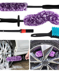 4 Pack Wheel And Tire Cleaning Brush Kit For Cars, Motorcycles, RVs And Trucks, Ultra Soft Synthetic Woolies, 360 Bendable Bristles, No Spatter, Includes Stiff Tire Brush And Soft Detailing Brush For Rims, Hubs And A Next Level Clean, wheel brushes and tire brush set