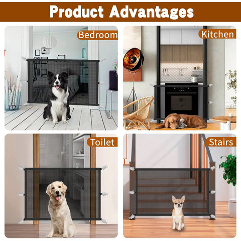 Portable Mesh Baby Gate For Stairs And Doorways Easy Install Pet Gate For The House 44 By 29 Inches in different rooms
