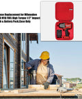Durable Hard Case For Milwaukee 2767-20 M18 FUEL Half Inch Impact Wrench Case Only with red interior and mesh pocket