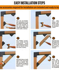 Installation steps for 8-Pack 45 Degree Angle Support Bracket For 4x6 Pergolas Gazebos Decks Porches And Cabins Frosted Black Finish