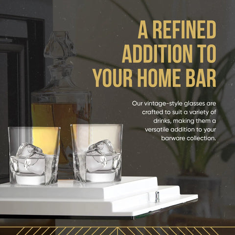 Whiskey Glass Set With Granite Chilling Stones Set Of 4 10 Oz Old Fashioned Rocks Glasses for Scotch Bourbon and Cocktails