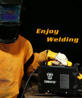 Welder using Stick Welder 160 Amp Arc And Lift TIG 2 In 1 Welding Machine with protective gear
