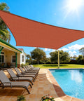 20x26 Ft Sun Shade Sail Canopy For Outdoor Patio And Deck In Rust Red Rectangle Shade Cloth Made From 185GSM HDPE With 95 Percent UV Block