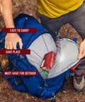 Grillin Ready Fire Starters packed in blue backpack for camping, showing portability for Fireplace And Grill Odorless Water Resistant Squares.