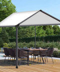 30 Degree Slanted Pergola Bracket Kit for 4x4 Wood Pergolas setup over outdoor dining area