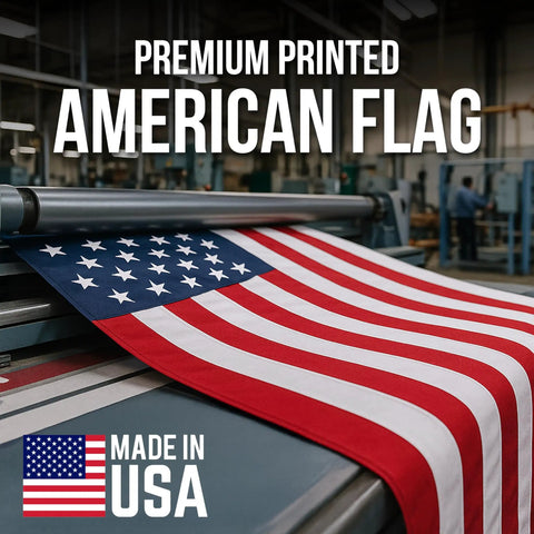 Outdoor 3x5 American Flag Made In USA With Brass Grommets Built To Last Outdoors Polycotton For Exterior Use