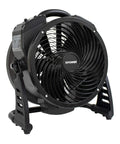Xpower M-25 Ozone Air Neutralizing Fan With Powerful Axial Air Mover, Commercial grade black housing fan in use.