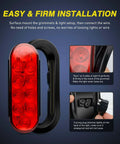 Close-up of 6 Inch Oval Red LED Tail Lights 2 Pack With Surface Mount Grommets IP65 Waterproof for RV Truck Jeep installation
