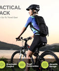 Cyclist wearing Tactical MOLLE Hydration Pack Backpack With 3L TPU Water Bladder For Cycling Hiking Running Climbing Hunting And Biking