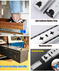 Heavy Duty Full Extension Drawer Slides With Locking Mechanism, Detachable For Easy Removal, 850mm length, industrial use