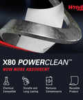 PowerClean X80 Heavy Duty Cloths And Wipes Jumbo Roll 455 Sheets White Extended Use Towels For Industrial Cleaning