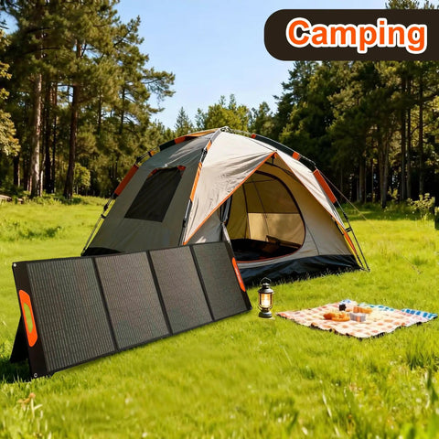 On The Go 200W Foldable Monocrystalline Solar Panel With ETFE Coating 23.5 Percent Efficient Solar Charger for Camping
