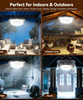 Backyard Ready Outdoor Solar Shed Lights 396 LED Waterproof with remote, timer, and 5 modes illuminating shed, coop, garage, porch.