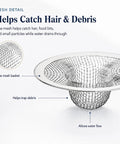 Top Shelf 50 Pack Stainless Steel Sink Strainers 2-3/4 Inch Mesh Drain Filter Basket showing fine mesh detail for debris capture.