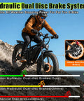 Huge 9000W Peak Dual Motor Electric Bike For Adults With Insane Speed Up To 47 Mph And Heavy Duty Build For Climbing Steep Slopes Like A Pro, hydraulic dual disc brakes, 180mm rotors