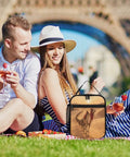 Picnic with Desert Camel Train Insulated Lunch Bag For Women And Men Portable Cooler Tote, Eiffel Tower in background