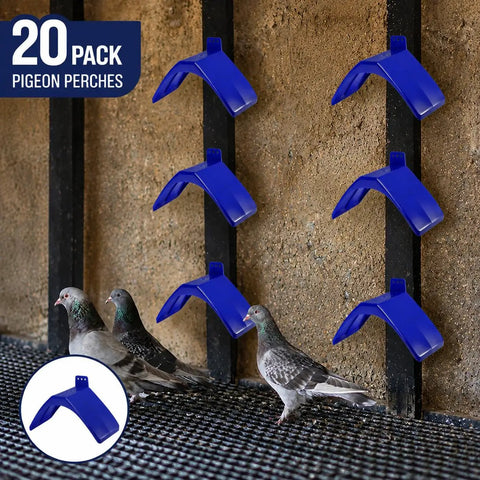 20 Pcs Dove Rest Stand Set Lightweight Plastic Bird Perches for Pigeons and Parrots installed on aviary wall