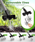 Rotary Cultivator Garden Tool With Long Handle For Easy Clod Breaking And Seedbed Prep Adjustable Hand Tiller Manual Soil Crusher demo