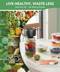 3 In 1 Mason Jar Vacuum Sealer Kit With One Touch Auto Pump on table with fresh fruits and sealed foods