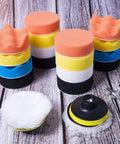 3 Inch 31 Piece Car Polishing Pad Kit With Foam Buffing Pads And Wool Buff Pad For Drill Quick Change Color Coded Sponges Display