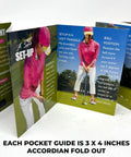 Golf Short Game Tips On The Go Portable Pocket Guide With 24 Color Panels Accordion Fold Opened Showing Set-Up Instructions