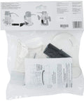 Router Dust Hood Kit For 1-1/4 Inch And 1-1/2 Inch Ports in packaging, includes multiple accessories and installation instructions.