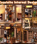 DIY 3D Wooden Book Nook Kit for Adults, Teens, and Beginners showcasing tiny house shelf decor with intricate real wood details.