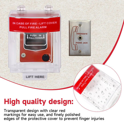 Fire Alarm Protective Cover For Manual Call Point Button Built Tough Heavy Duty High Temperature Resistant Plastic Guard