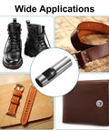 Leather Round Hole Punch 27mm Hollow Punch Cutter made from high carbon steel, shown with belts, boots, watch straps, and wallets.