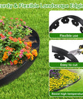 No Dig Garden Edging Border Kit 20 Ft Long 2 Inch Tall Plastic Lawn Edge With 20 Stakes And Connectors, flexible use